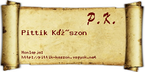 Pittik Kászon névjegykártya